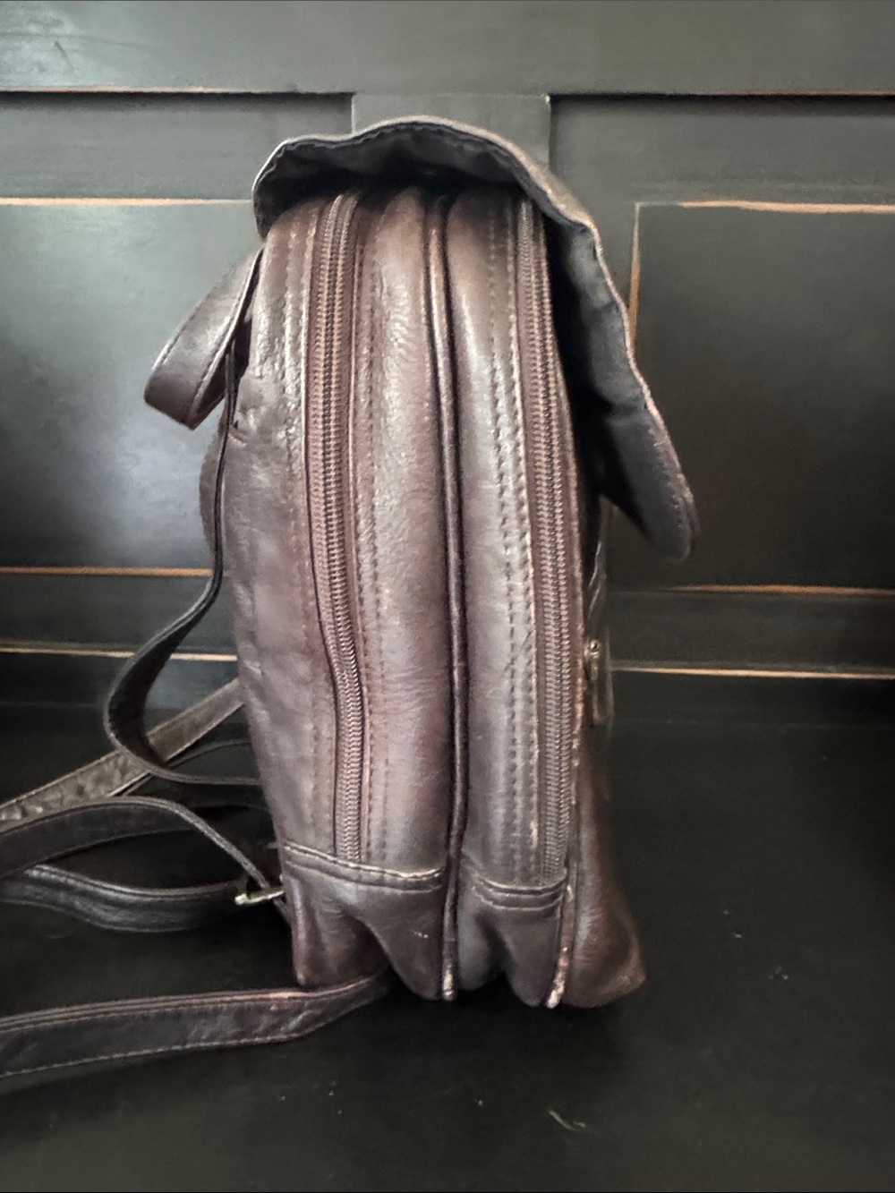 Brown Leather Backpack - Classic Carry - Picture 4 of 11